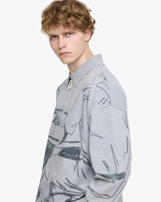 25FW JW앤더슨 긴팔 티셔츠 JO0274PG1755 945 Mid grey melange - JW ANDERSON