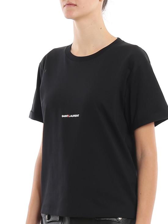  생로랑 로고 프린팅 티셔츠 460876YB2DQ1000 Black - SAINT LAURENT