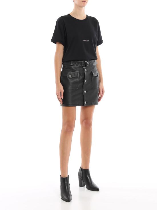  생로랑 로고 프린팅 티셔츠 460876YB2DQ1000 Black - SAINT LAURENT