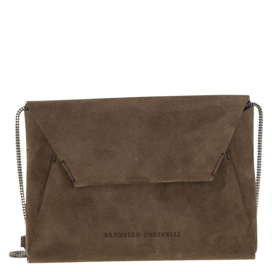25FW 브루넬로 쿠치넬리 모닐레 장식 BC Duo 파우치 MWDLD2722P BROWN