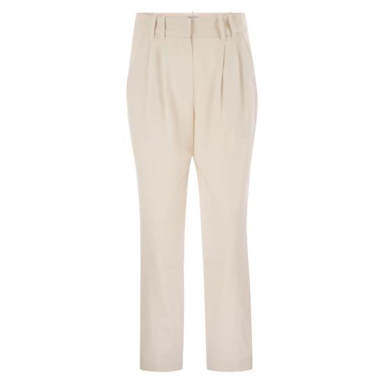 25FW 브루넬로 쿠치넬리 스트레이트 팬츠 MP512P9029 CREAM
