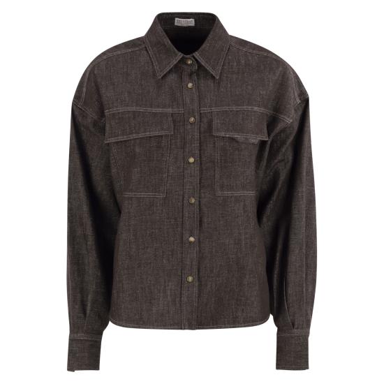 25FW 브루넬로 쿠치넬리 셔츠 MP148MY516 BROWN