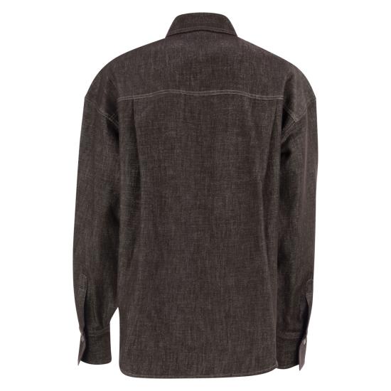 25FW 브루넬로 쿠치넬리 셔츠 MP148MY516 BROWN - BRUNELLO CUCINELLI