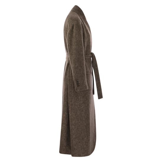 25FW 브루넬로 쿠치넬리 더블 브레스티드 울 캐시미어 코트 MG5349931 BROWN - BRUNELLO CUCINELLI