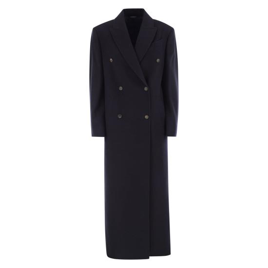 25FW 브루넬로 쿠치넬리 라이트웨이트 모니리 장식 울 코트 MD5919894P NAVY