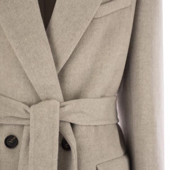 25FW 브루넬로 쿠치넬리 브루넬로 쿠치넬리 더블 브레스티드 피 코트 MD5329893 BEIGE - BRUNELLO CUCINELLI
