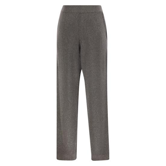 25FW 브루넬로 쿠치넬리 바니세 니트 팬츠 MAZ260299P ANTHRACITE - BRUNELLO CUCINELLI