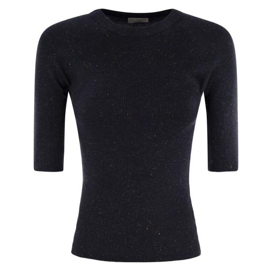 25FW 브루넬로 쿠치넬리 라이트 스파클링 캐시미어 립 스웨터 M9A822200P BLUE