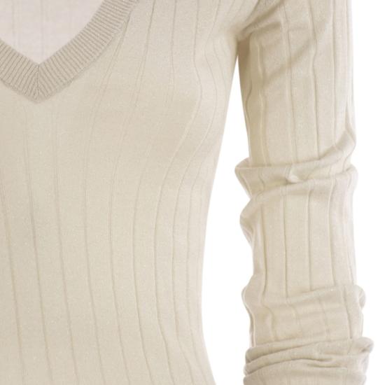 25FW 브루넬로 쿠치넬리 스파클링 캐시미어 실크 립 스웨터 M41862202P WHITE - BRUNELLO CUCINELLI