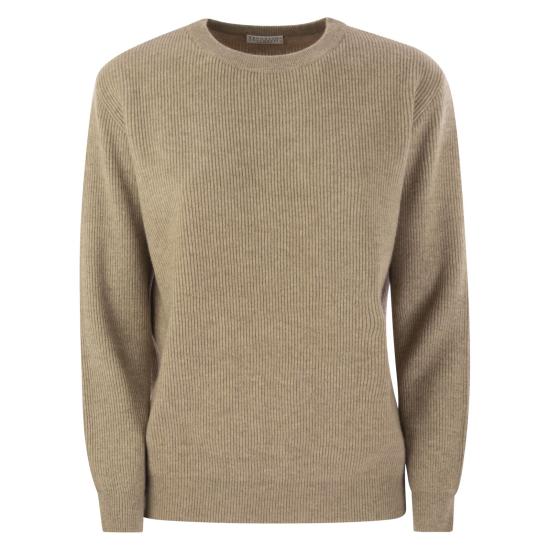 25FW 브루넬로 쿠치넬리 캐시미어 스웨터 M12175400 BEIGE