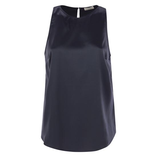 25FW 브루넬로 쿠치넬리 민소매 티셔츠 M0C59DX800 BLUE