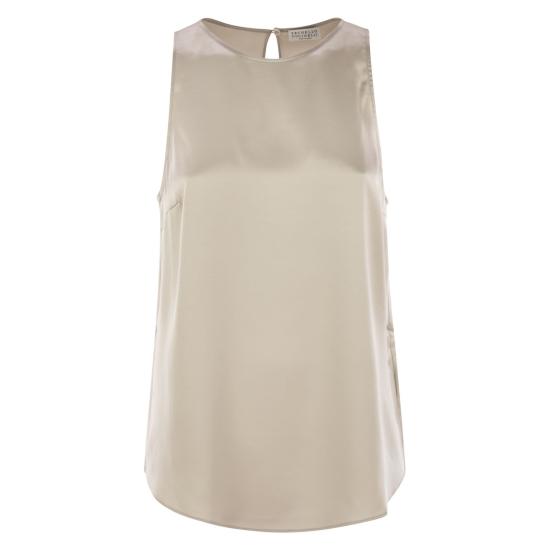 25FW 브루넬로 쿠치넬리 민소매 티셔츠 M0C59DX800 BEIGE