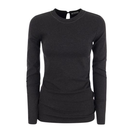 25FW 브루넬로 쿠치넬리 긴팔 티셔츠 M0TC8BJ300 LEAD