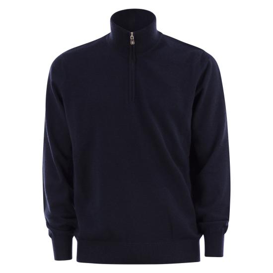  브루넬로 쿠치넬리 캐시미어 집업 니트 M2200124 NAVY