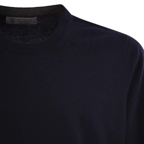 25FW 브루넬로 쿠치넬리 캐시미어 니트 M2200100 BLUE - BRUNELLO CUCINELLI