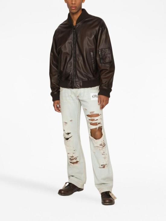  돌체앤가바나 가죽 자켓 G9AKKLHULS1M1512 Dark Brown - DOLCE & GABBANA