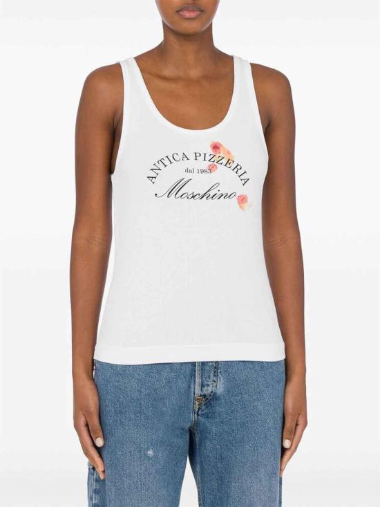  모스키노 민소매 티셔츠 0545A12054001 White - MOSCHINO
