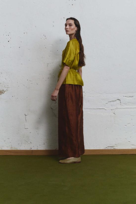  다두라 블라우스 Datura Pistacho Dupion 랩탑 - DATURA