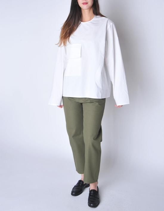  소피 드후레 크롭 팬츠 소피 도르 크롭 팬 팬츠 올리브 - SOFIE D'HOORE