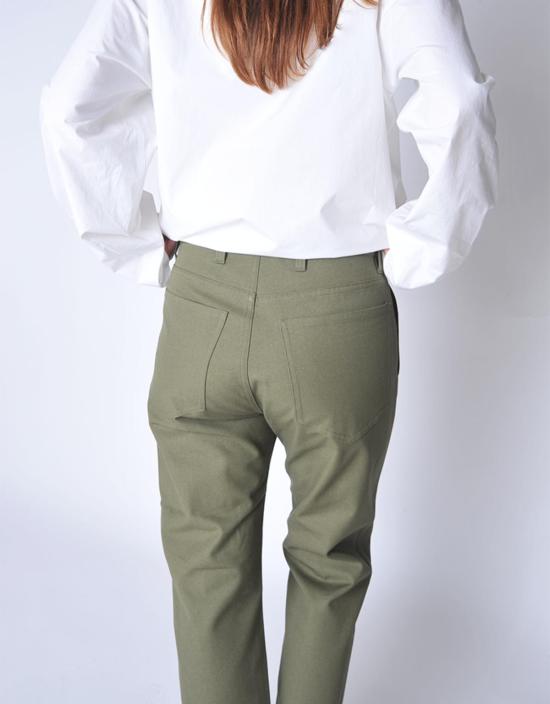  소피 드후레 크롭 팬츠 소피 도르 크롭 팬 팬츠 올리브 - SOFIE D'HOORE