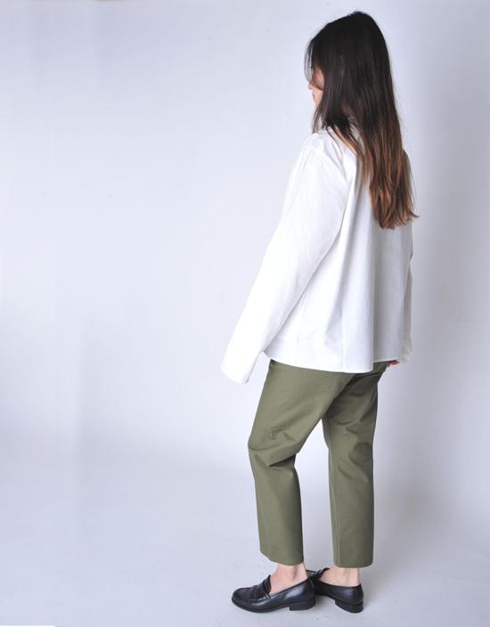  소피 드후레 크롭 팬츠 소피 도르 크롭 팬 팬츠 올리브 - SOFIE D'HOORE