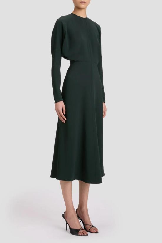  빅토리아 베컴 롱 원피스 롱/슬립 돌먼 미디 드레스 다크 파인 - VICTORIA BECKHAM