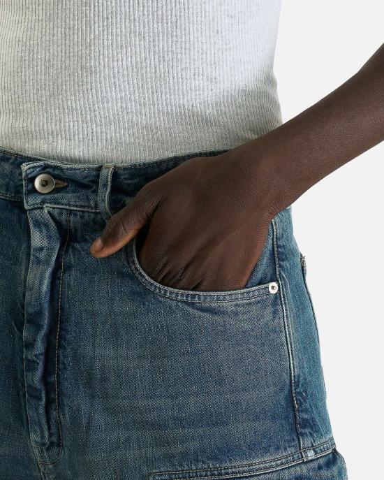  릭 오웬스 데님 팬츠 더블 카고 진 - RICK OWENS