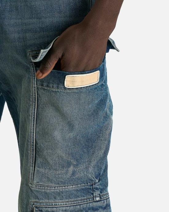  릭 오웬스 데님 팬츠 더블 카고 진 - RICK OWENS