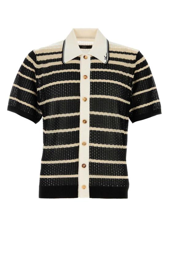 25FW 아미리 반팔 셔츠 AMKNIR1038 BLACK Stripped