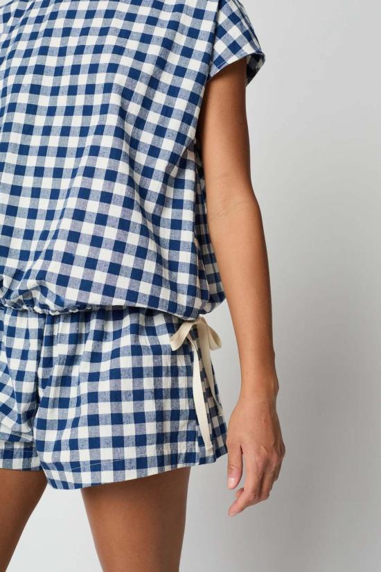  아뜰리에 델핀 반팔 티셔츠 아틀리에 델핀 가이아  깅엄 - ATELIER DELPHINE