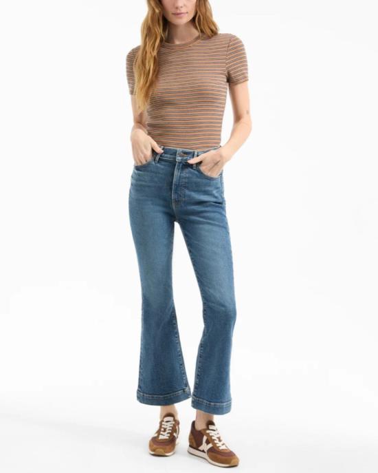  베로니카비어드 데님 팬츠 베로니카 비어드 카슨 하이라이즈 앵클 플레어 진 로드사이드 블루 - VERONICA BEARD