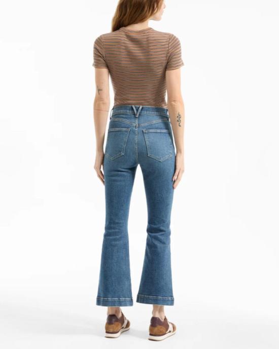  베로니카비어드 데님 팬츠 베로니카 비어드 카슨 하이라이즈 앵클 플레어 진 로드사이드 블루 - VERONICA BEARD