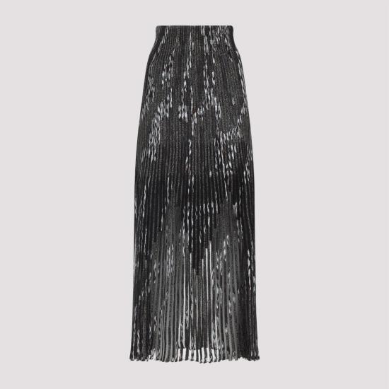 25FW 미소니 롱 스커트 DS25WH08 BK01CH SM9T2 BLK BROWN - MISSONI