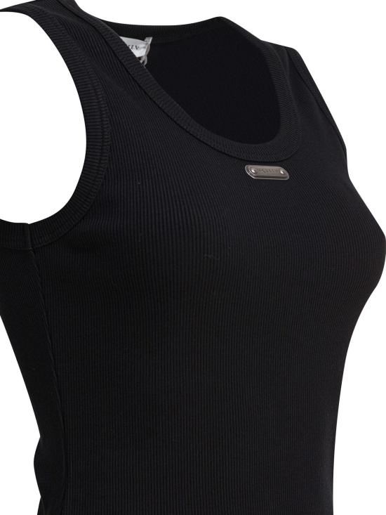 25FW 알렉산더 맥퀸 로고 플래킷 탱크탑  839507 QLAER1000 BLACK - ALEXANDER MCQUEEN