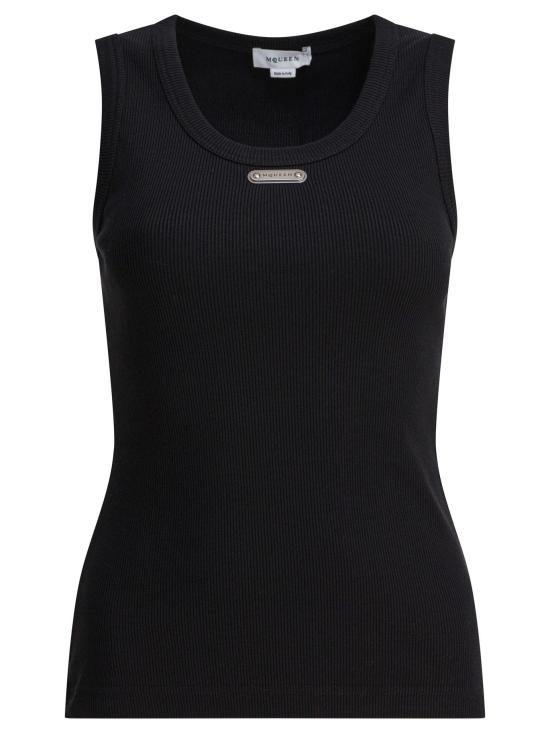 25FW 알렉산더 맥퀸 로고 플래킷 탱크탑  839507 QLAER1000 BLACK