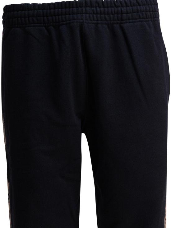 25FW 버버리 체크 트리밍 코튼 조깅 팬츠 8110791 BLACK - BURBERRY