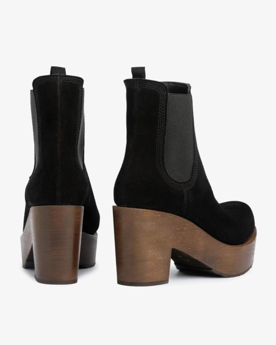  페드로 가르시아 부츠 달미 플랫폼 부티 블랙 벨루어/다크 우드 - PEDRO GARCIA