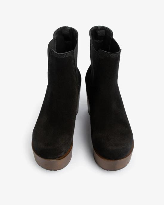  페드로 가르시아 부츠 달미 플랫폼 부티 블랙 벨루어/다크 우드 - PEDRO GARCIA