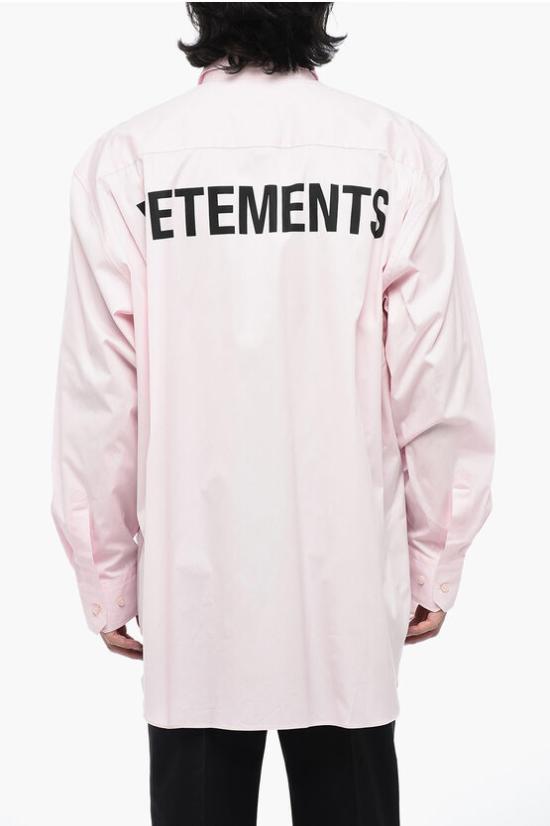  베트멍 긴팔 셔츠 UE63SH191P BABY PINK Pink - VETEMENTS