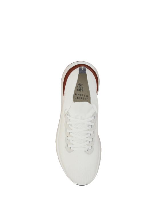 26SS 브루넬로 쿠치넬리 코튼 니트 세미 폴리쉬드 카프스킨 러너 MZUPMBO252 CJ987 WHITE - BRUNELLO CUCINELLI