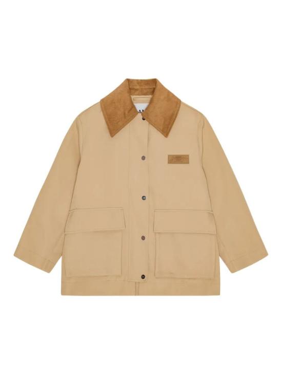 25FW 가니 트윌 미디 자켓  W0757 531 PALE KHAKI