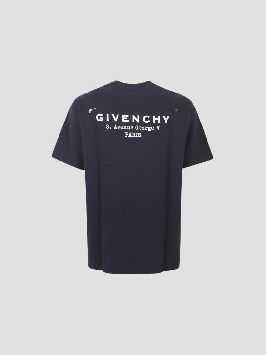 25FW 지방시 반팔 티셔츠 BM71NK3YRJ 499 DARK NAVY - GIVENCHY