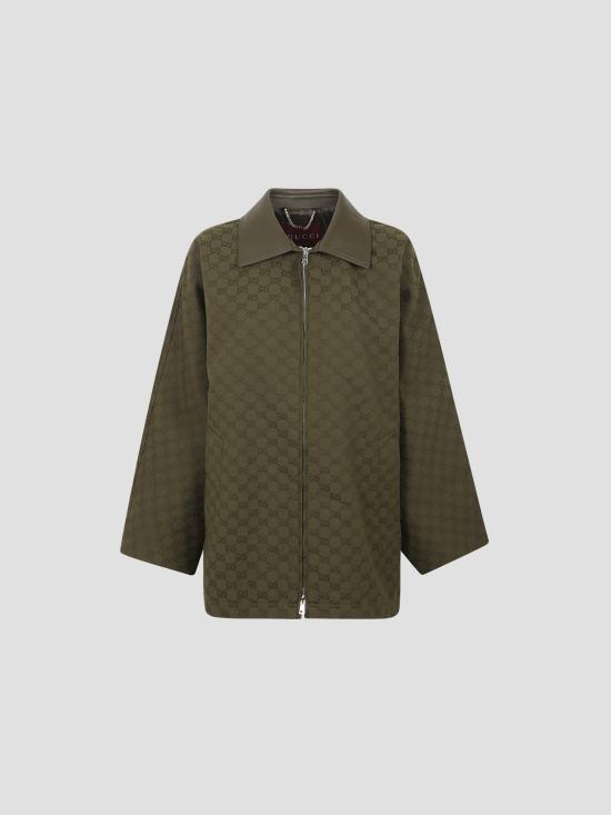 25FW 구찌 GG 캔버스 자켓 826626Z8B1O 3602 GREYSH FOREST GRN