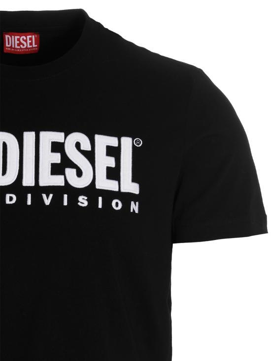 26FW 디젤 T-박스트-Div 로고 패치 티셔츠 A149430GRAI9XX Black - DIESEL