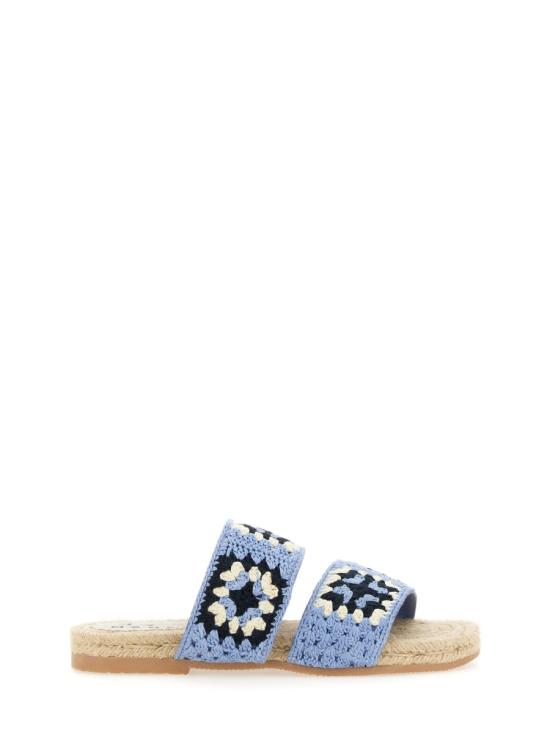  마네비 플랫 슈즈 P4 3Y0 COTTONCROCHETINDIGOANDNAVYBLUETWOBANDS