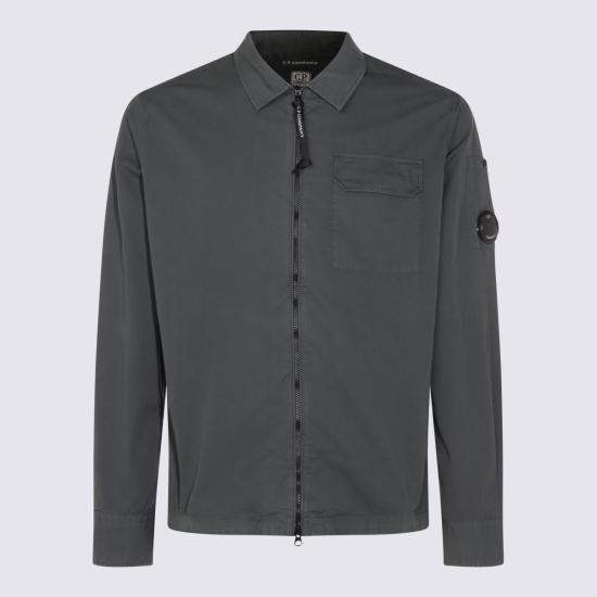 25FW 씨피 컴퍼니 오가닉 개버딘 지퍼 오버셔츠 19CMOS705A110143G978 DARK SHADOW DOM