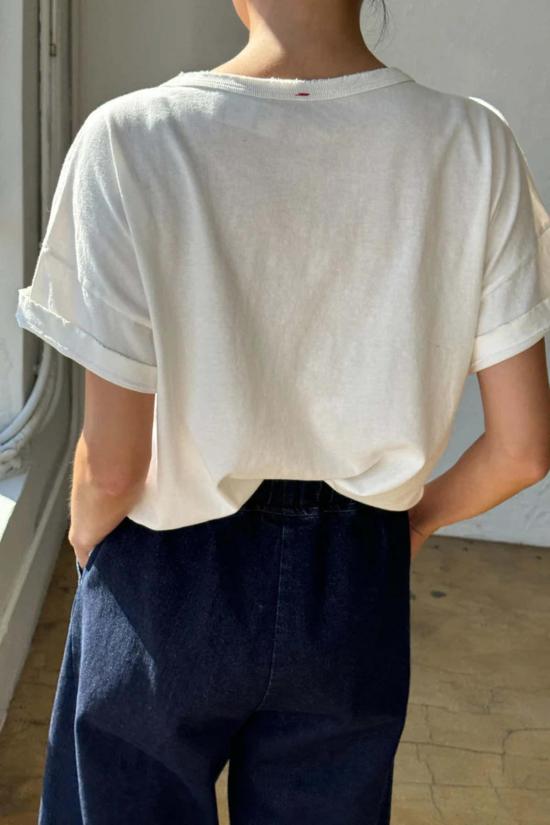  르 본 숍 반팔 티셔츠 Le Bon Shoppe Fille 티셔츠 클린 화이트 - Le Bon Shoppe