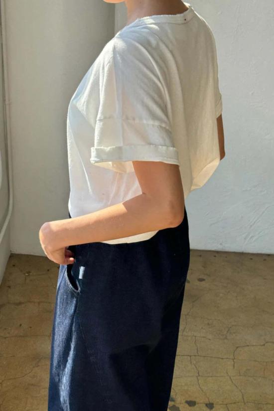  르 본 숍 반팔 티셔츠 Le Bon Shoppe Fille 티셔츠 클린 화이트 - Le Bon Shoppe