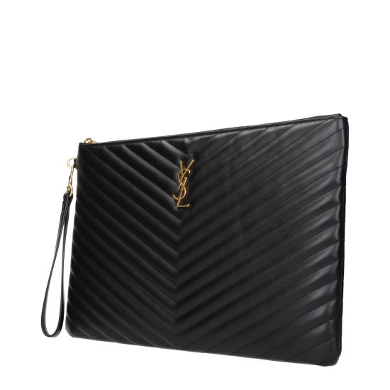  생로랑 마틀라세 레더 골드 모노그램 도큐먼트 홀더 440222CWU011000 - SAINT LAURENT