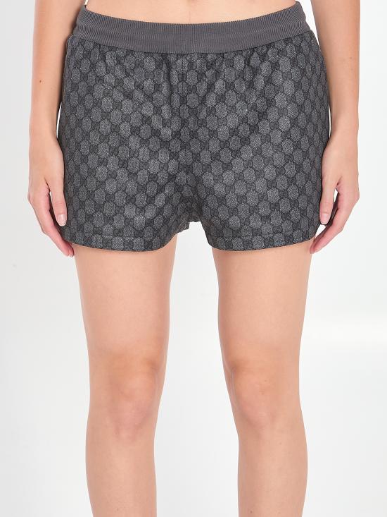 25FW 구찌 프린트 테크니컬 저지 숏팬츠 837609XJHF01000 black